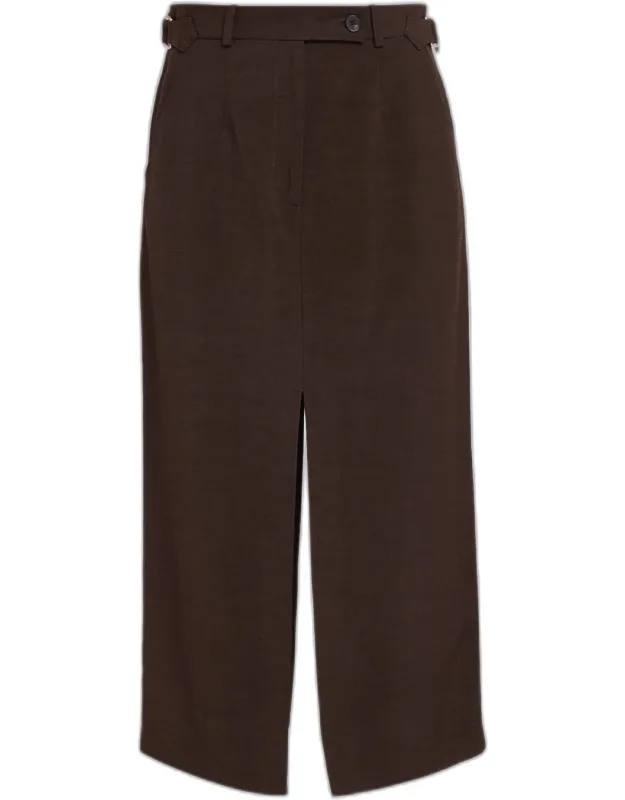 Tailored Slit Midi Pencil Skirt