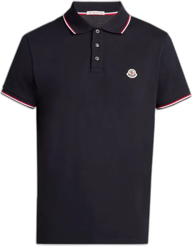 Striped-trim Cotton Pique Polo Shirt