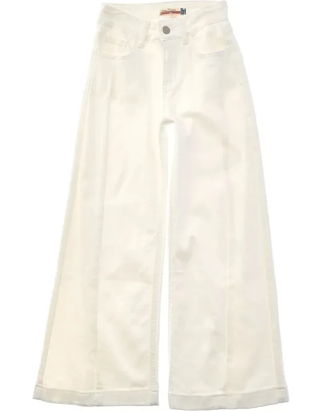 Pintuck Wide Leg Jeans