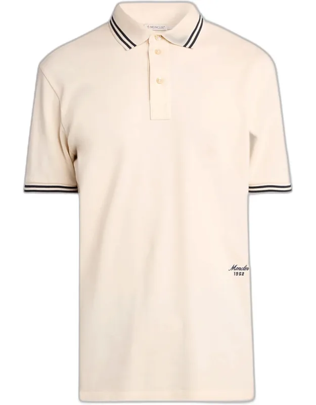 Striped Cotton Pique Polo Shirt