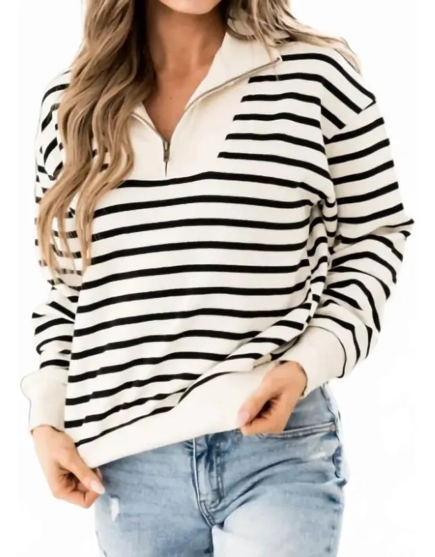 Stripe Zip Sweater