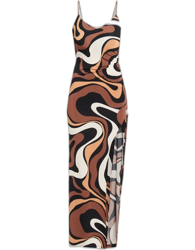 Geometric Jersey Maxi Dress
