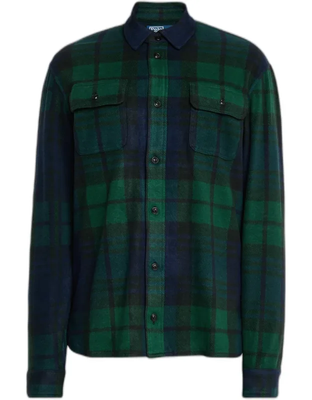 Tartan Check Flannel Button-down Shirt