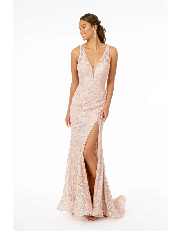 Glitter Sleeveless Formal Dress
