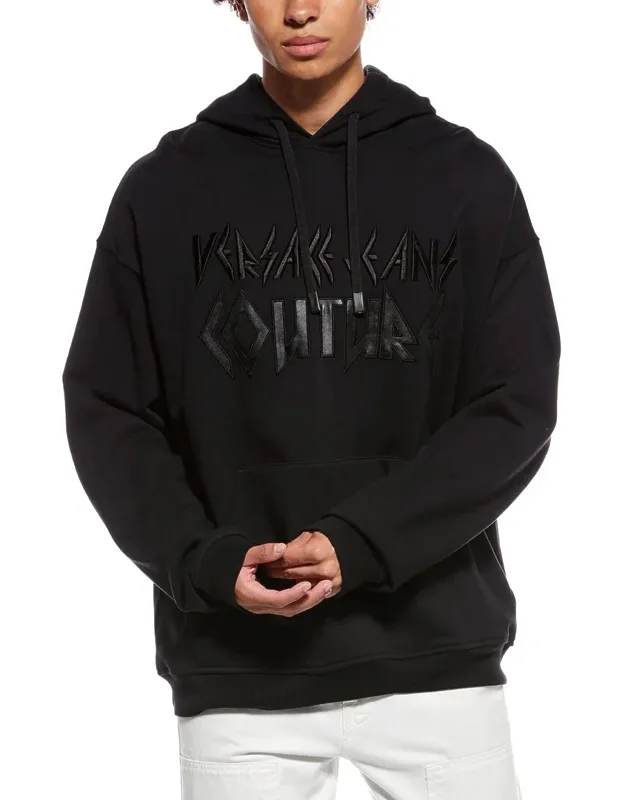 Versace Hoodie With Front Joey Pocket And Ribbed Trim