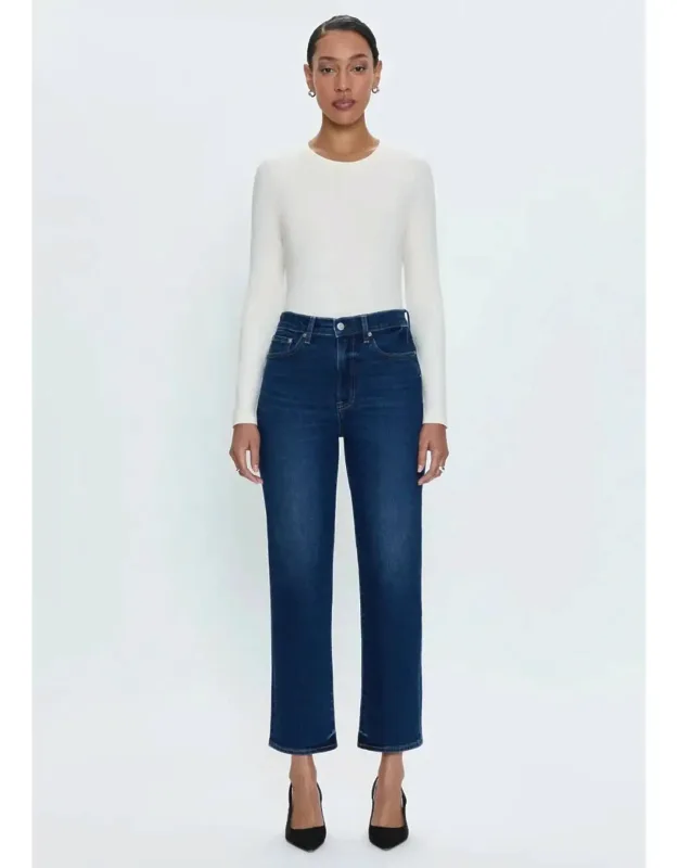Charlie High Rise Straight Jeans With High Rise And Slim-straight Leg Silhouette