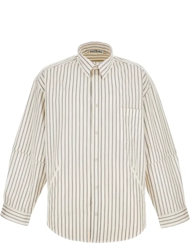 Layered Double-sleeve Shirt With Seasonal Stripe Design