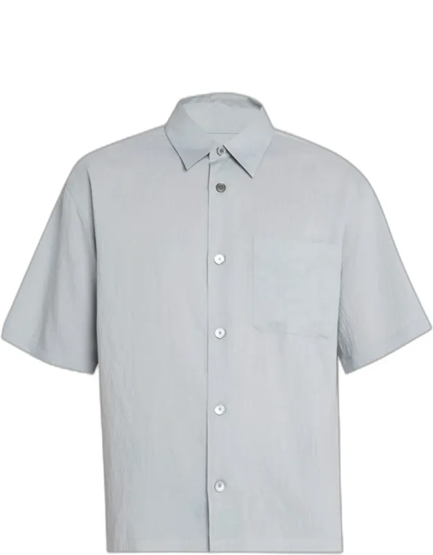Viscose Blend Pocket Short-sleeve Shirt