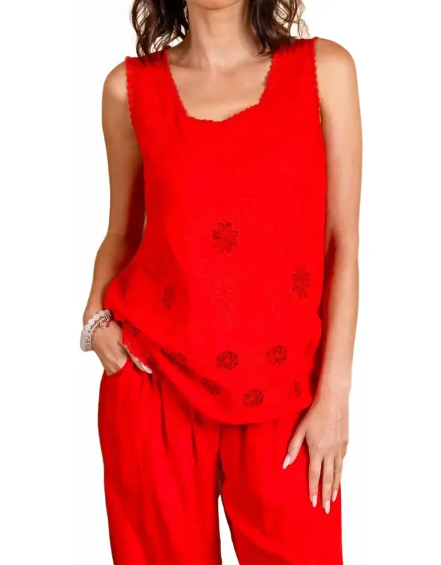 Floral Viscose Tank Top