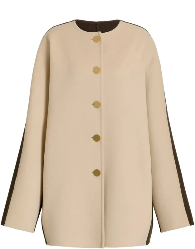 Long Two-tone Wool Coat