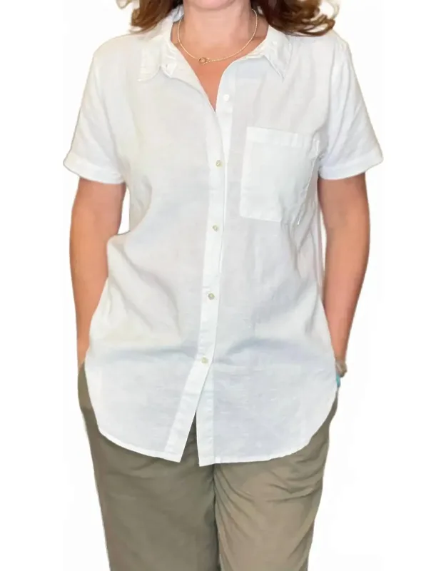 Short Sleeve Linen Button Down Shirt