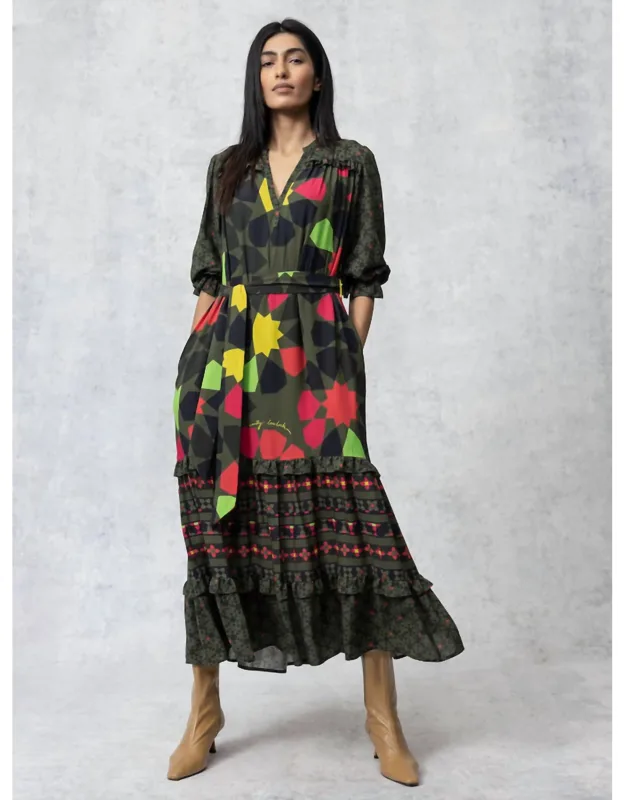 Geometric Print Midi Dress