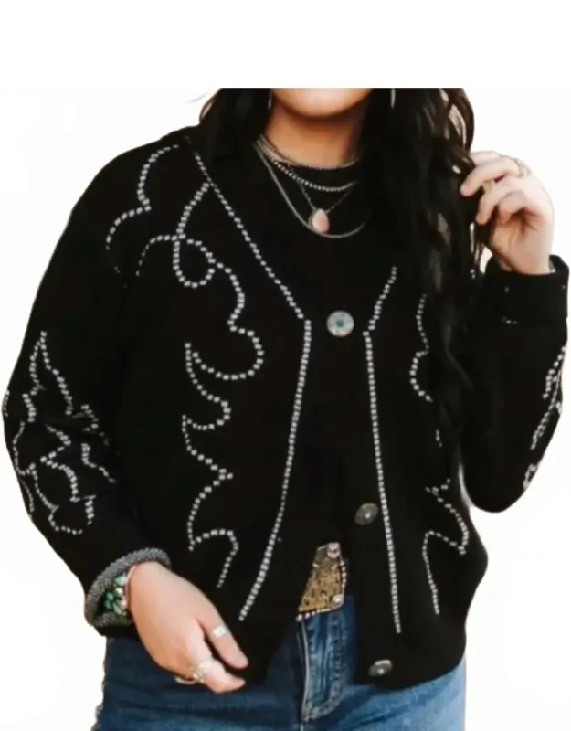 Stitch Saddle Knit Cardigan