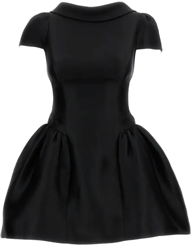Taffeta Collared Mini Dress
