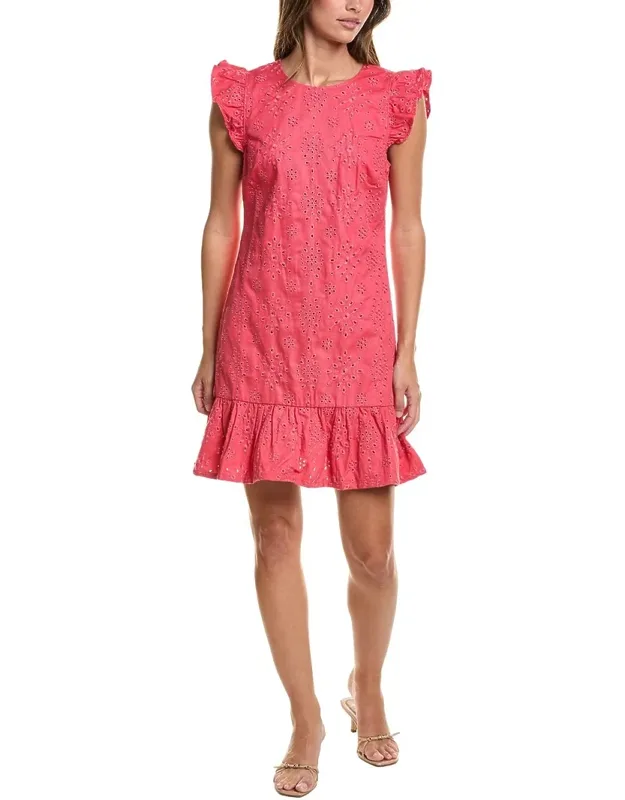 Flutter Sleeve Ruffle Hem Mini Dress