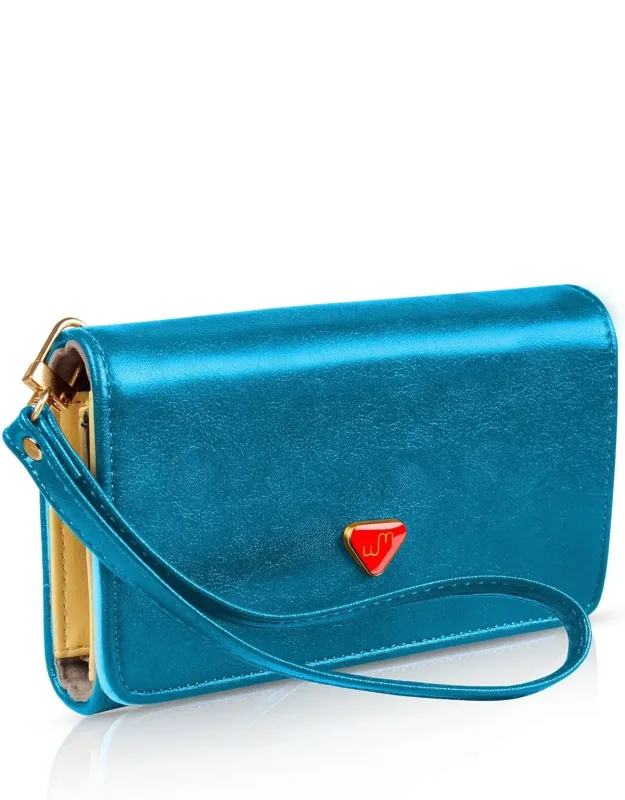 Wristlet Wallet Pu Leather Purse Credit Card Holder With 4 Card Slots, 3 Money Pouches, And 1 Coin Pocket