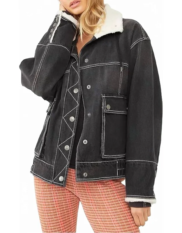 Cozy Denim Bomber Jacket