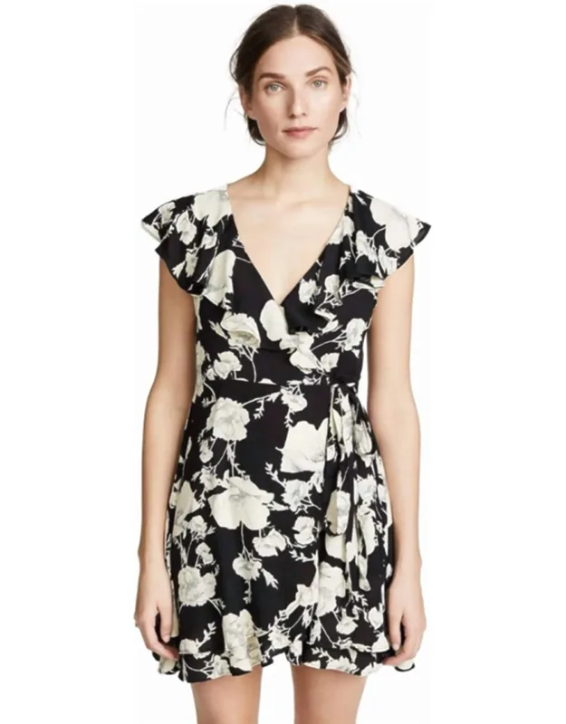 Floral Ruffled Wrap Dress