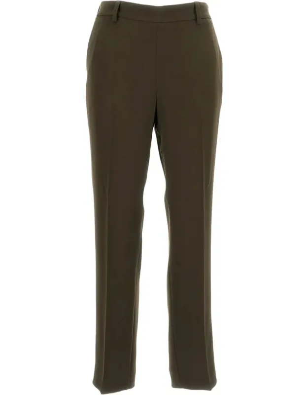 Straight-leg Pressed Crease Cropped Pants