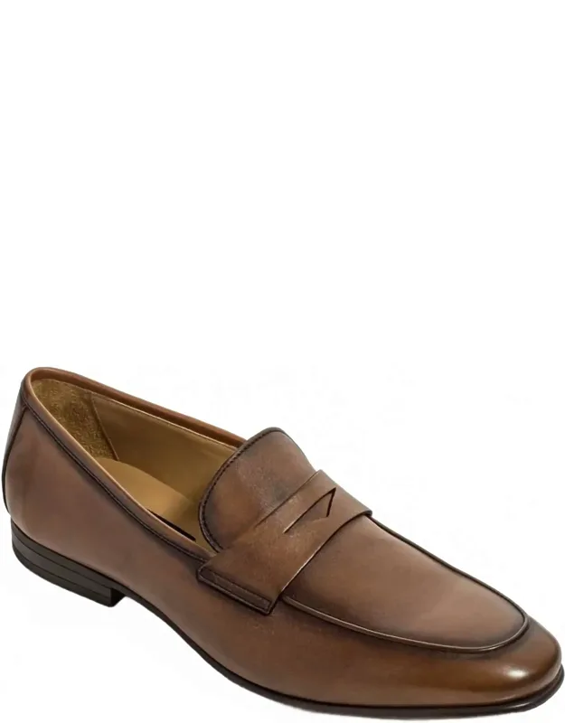 Keats Calf Leather Slip-on Penny Loafers