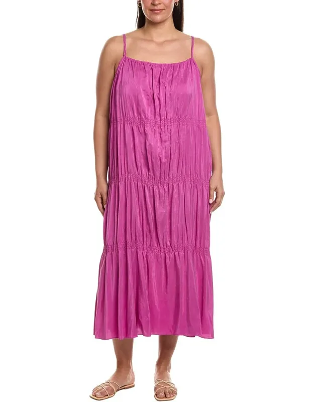 Smocked Silk Dress