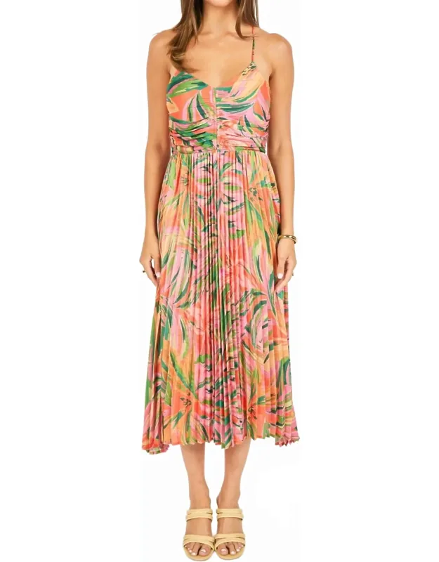 Pleated Midi Dress