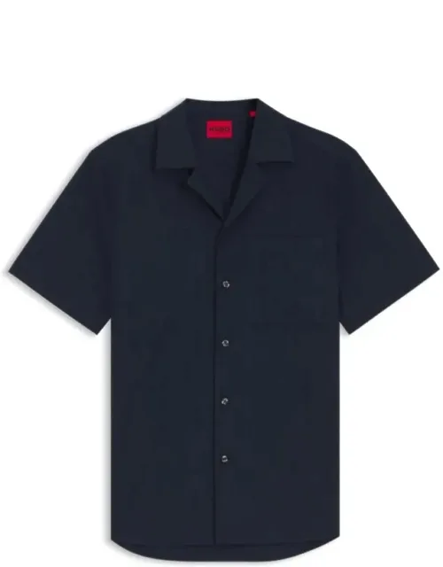 Relaxed-fit Cotton Shirt With Structured Stripe