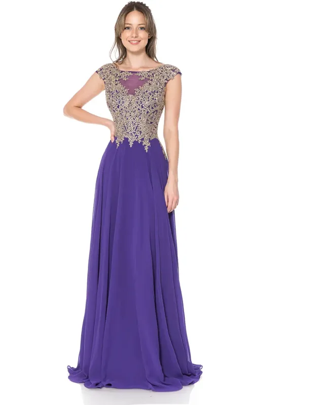 Cap Sleeve Embroidered Dress