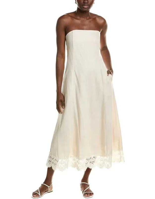Strapless Linen-blend Dress