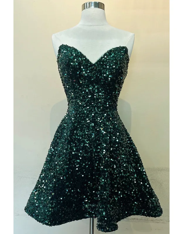 Strapless Homecoming Sequined Dress