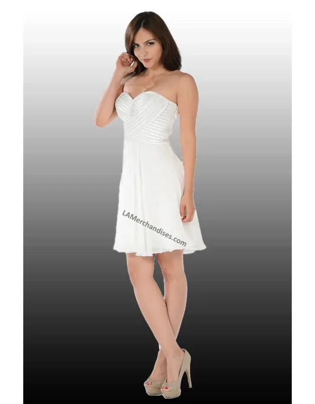Strapless Chiffon Bridesmaids Dress