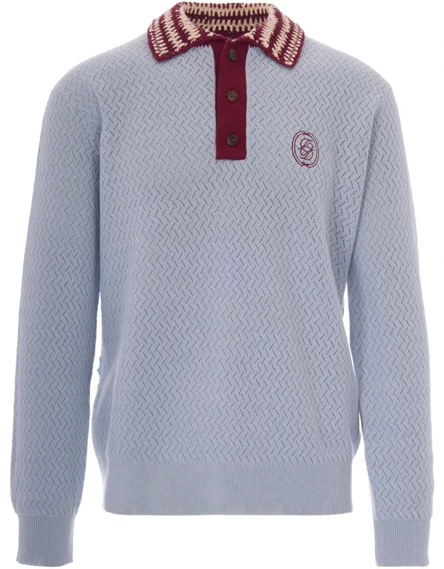Textured Knit Polo Shirt