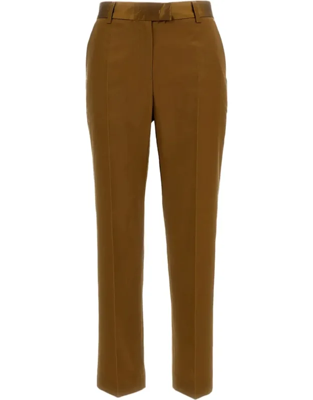 Silk-blend Straight-leg Cropped Pants