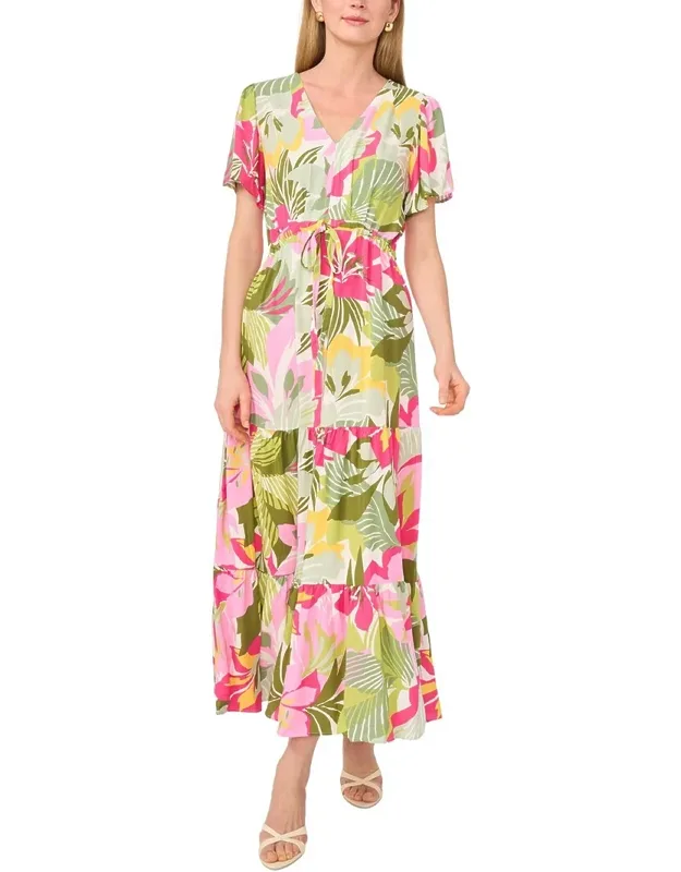 Cap Sleeve Tiered Maxi Dress