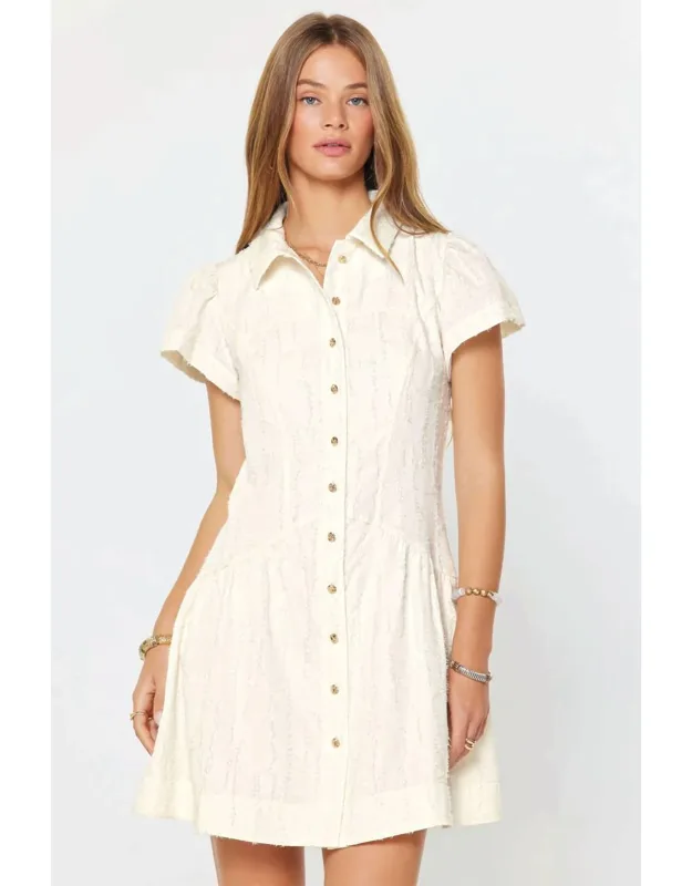 Frayed Texture Mini Dress