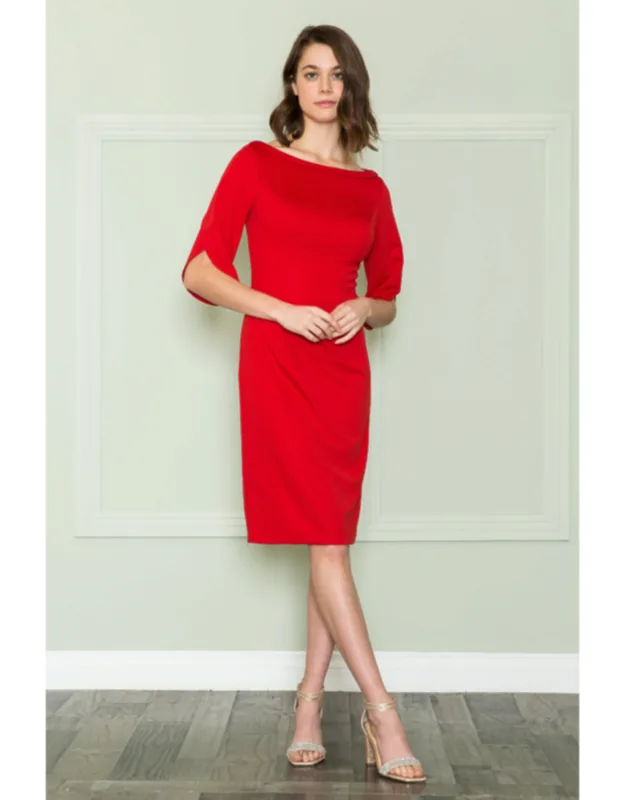 Simple Knee Length Modest Dress