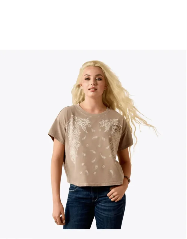 Paisley Boxy Crop T-shirt