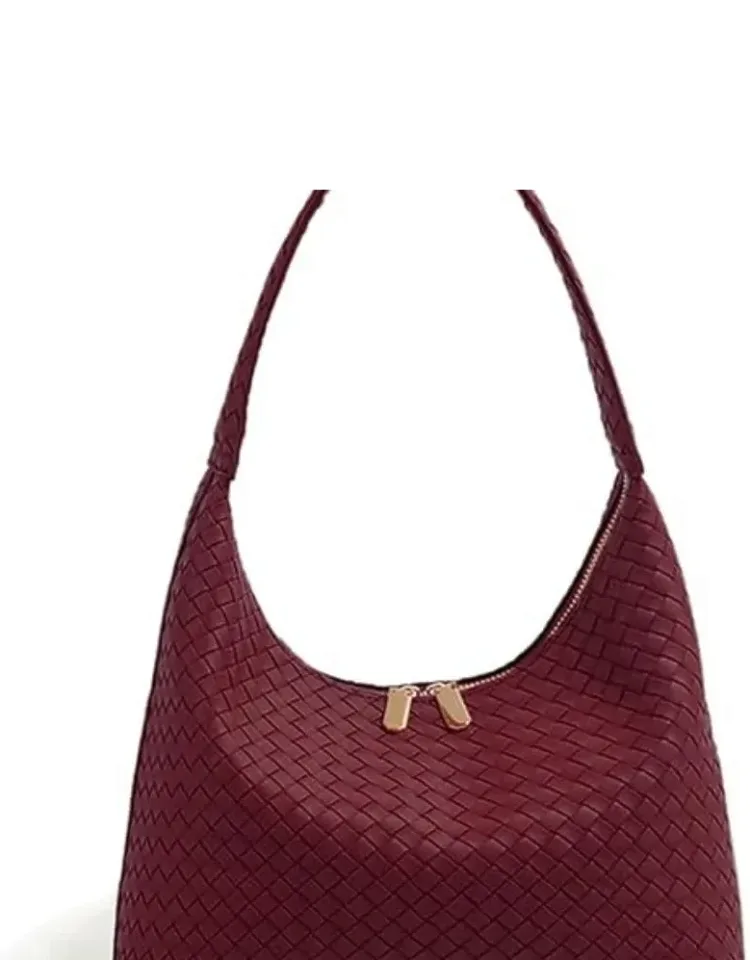 Leather Hobo Bag With Double Zipper Design