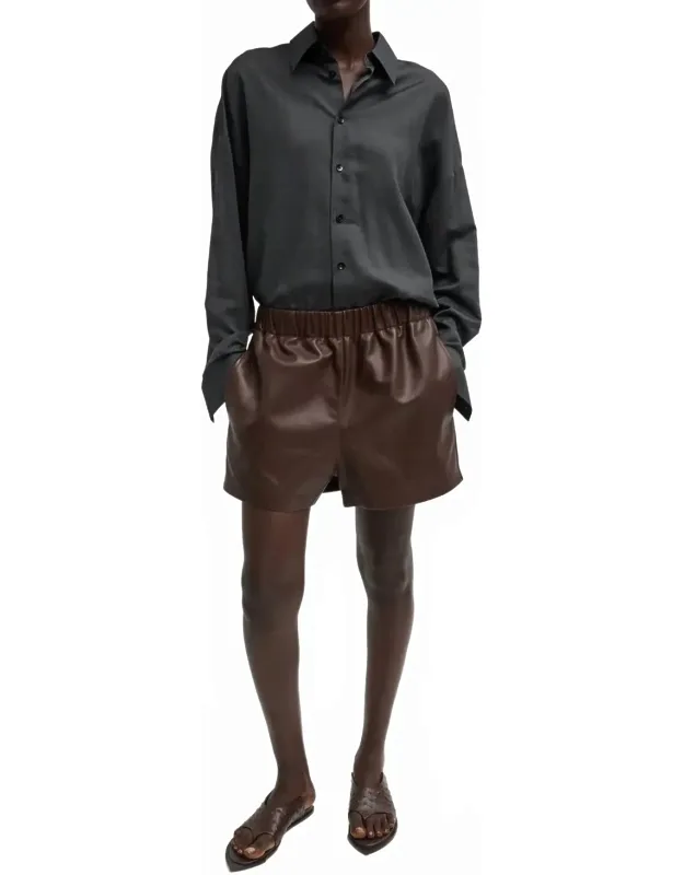 Leather Pull On Shorts