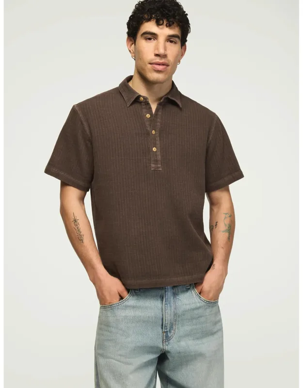 Short Sleeve Double Cloth Popover Shirt