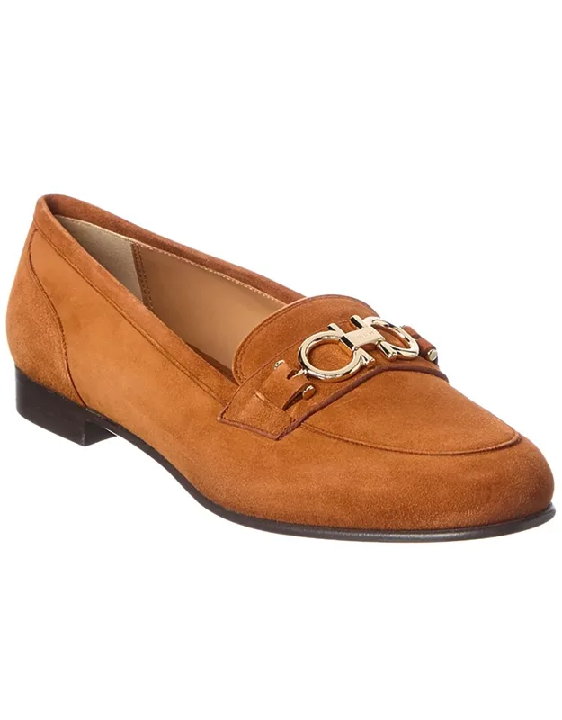 Gancini Suede Loafers