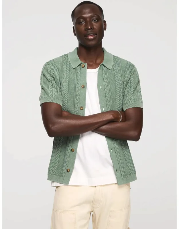 Fisherman Cable Button Down Sweater