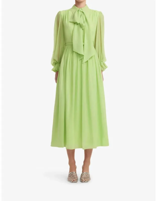 Tie Neck Midi Dress