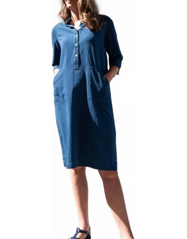 Shirt Dress In Textured Denim