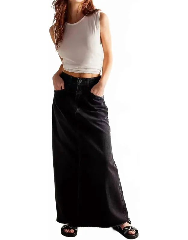 Come As You Are Denim Maxi Skirt