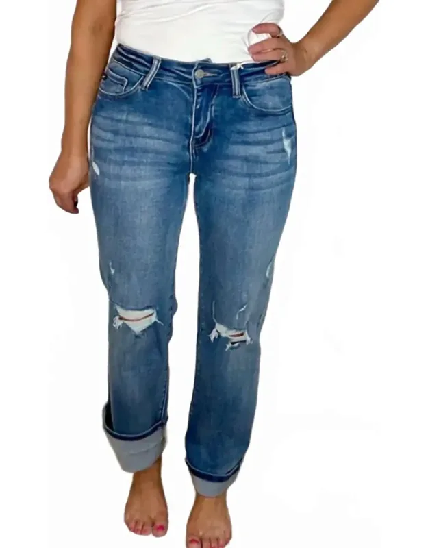 Straight Leg Denim Jeans