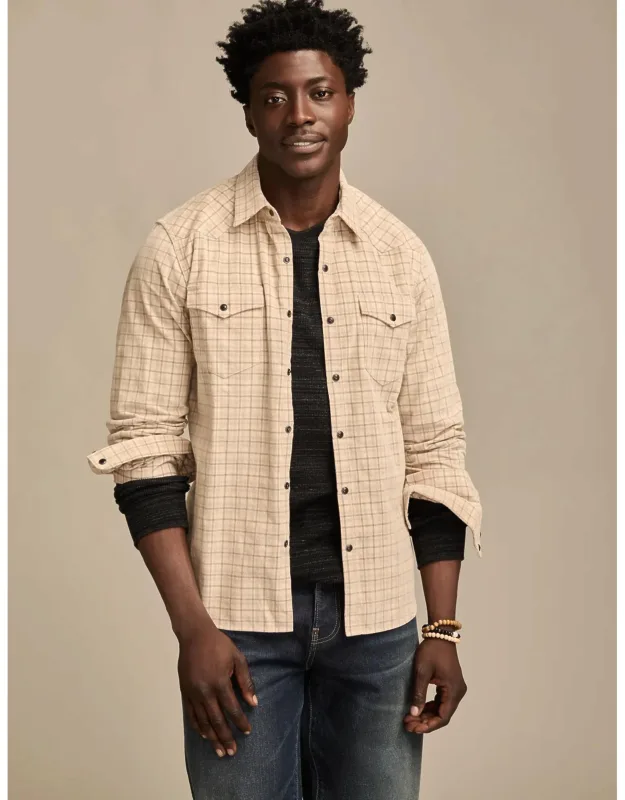 Long Sleeve Plaid Corduroy Western Shirt