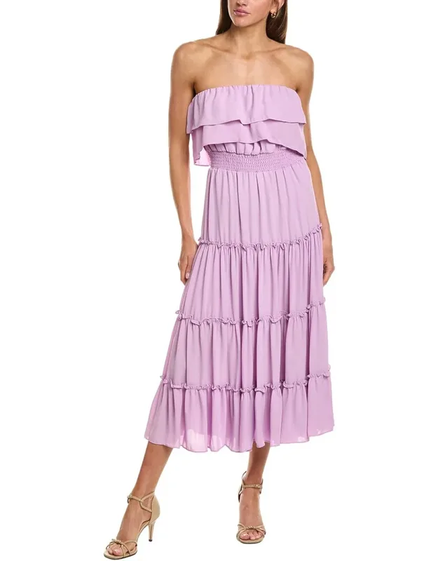 Strapless Smocked Waist Tiered Maxi Dress