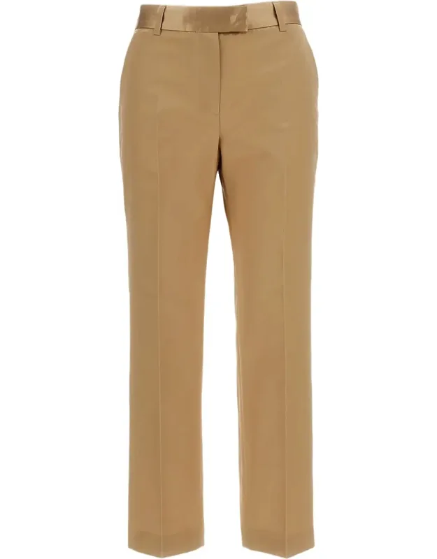 Silk-blend Straight-leg Cropped Pants