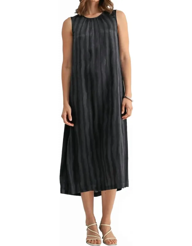 Textured Satin Sleeveless Dress